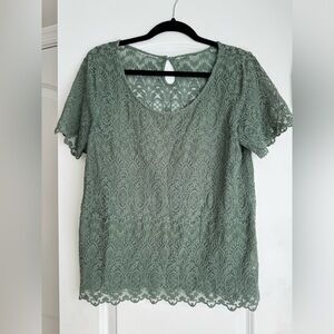 H&M Lace green shirt